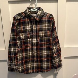 NWT Boys Carter's Multicolor Plaid Button Down Flannel Shirt size 7